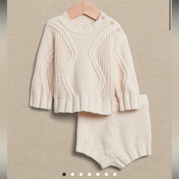 Banana Republic Baby Cable Knit Sweater & Bloomer Set- Cream, 18-24m- NWOT - Picture 9 of 9